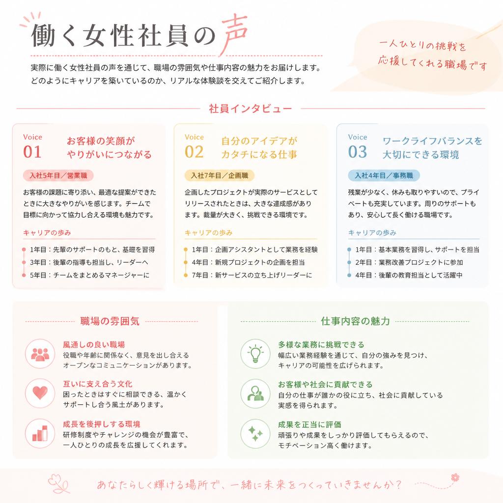 実際の声・女性社員のインタビュー