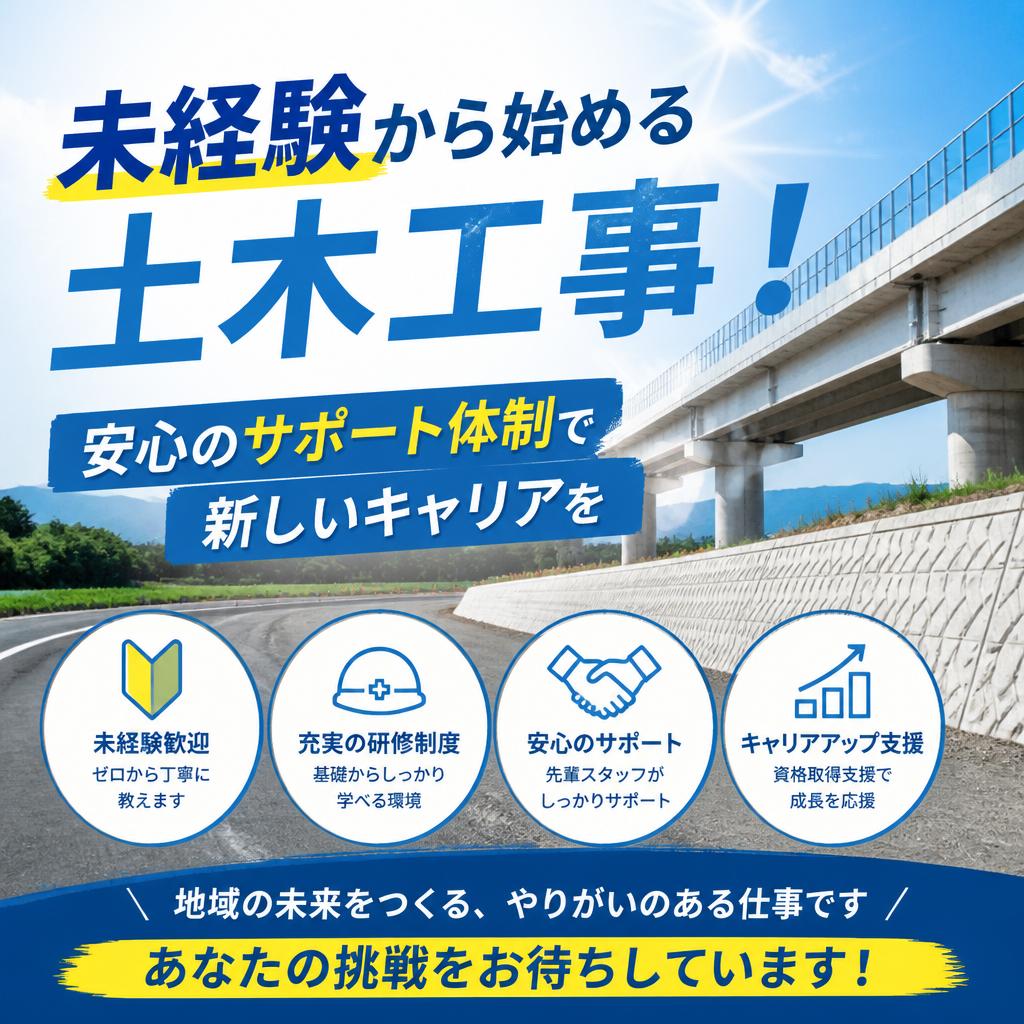 未経験から始める土木工事！安心のサポート体制で新しいキャリアを