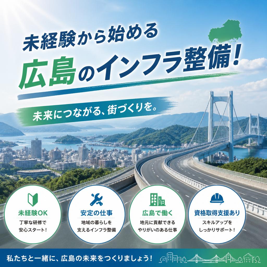 未経験から始める広島のインフラ整備！