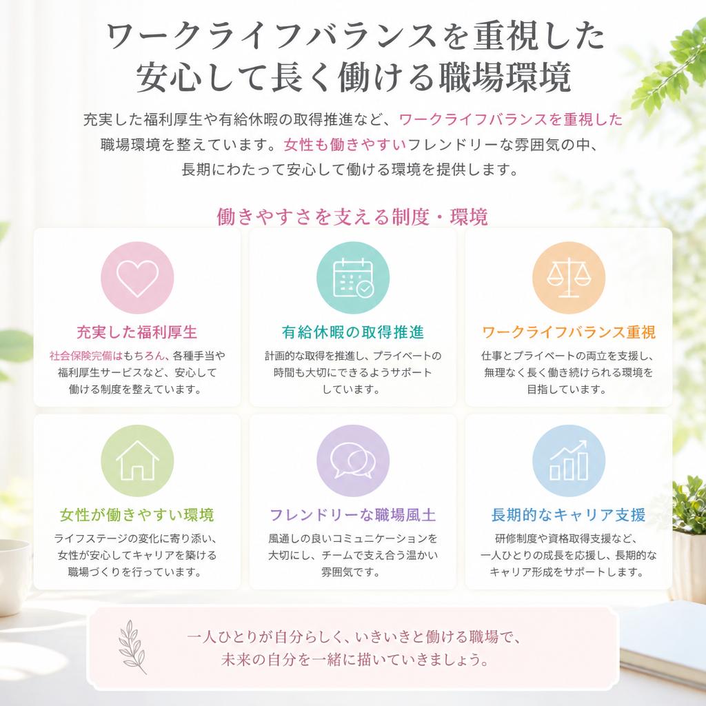 4. 福利厚生と職場環境アピール