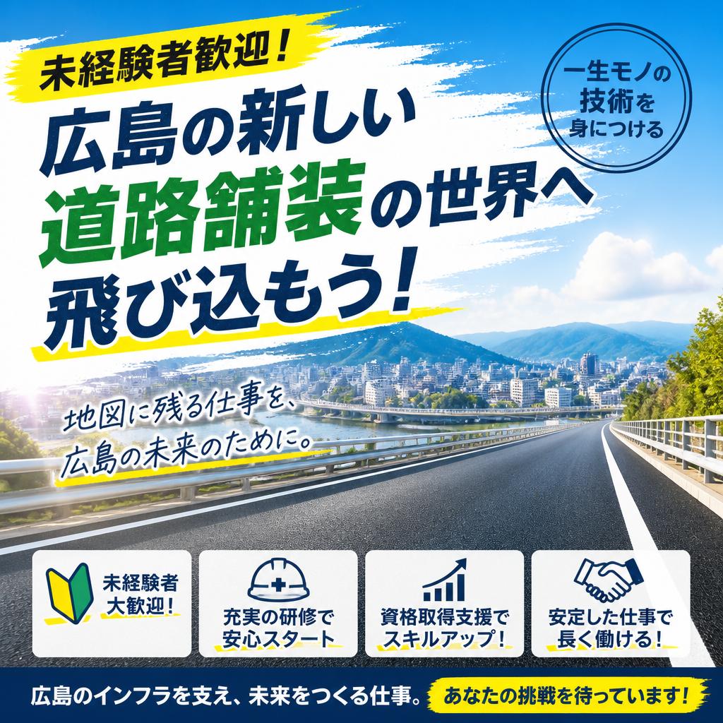 未経験者歓迎！広島の新しい道路舗装の世界へ飛び込もう