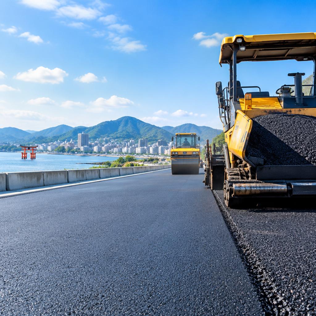 未経験から、広島の道を支えるプロへ。舗装技術を身につけ、地域の未来をつくろう。